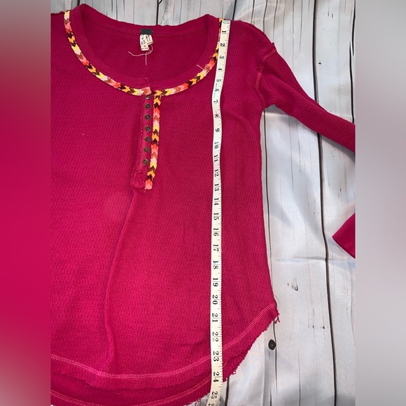 🍁 Free People We the Free Rainbow Thermal Henley - Picture 8 of 9